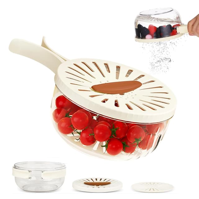 Nexbhav 2-in-1 Fruit & Vegetable Washing Basket with Lid & Handle